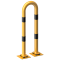 Anti-nudge hoop | flexible, tiltable | steel tube  76 mm | yellow / black | total width: 400 mm | height above ground: 1150 mm